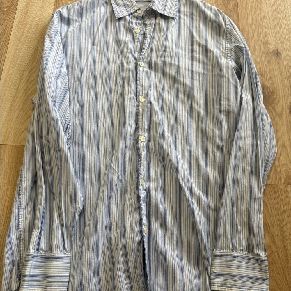 Calvin Klein Light Blue Striped Men's Shirt